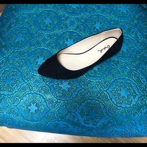 Qupid Black Faux Suede Ballet Flat